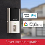 Kwikset Halo Satin Nickel Electronic Smart Lock Deadbolt Feat SmartKey Security Touchscreen and WiFi and San Clemente Handleset