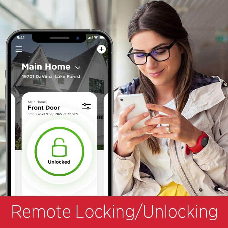Kwikset Halo Satin Nickel Electronic Smart Lock Deadbolt Feat SmartKey Security Touchscreen and WiFi and San Clemente Handleset