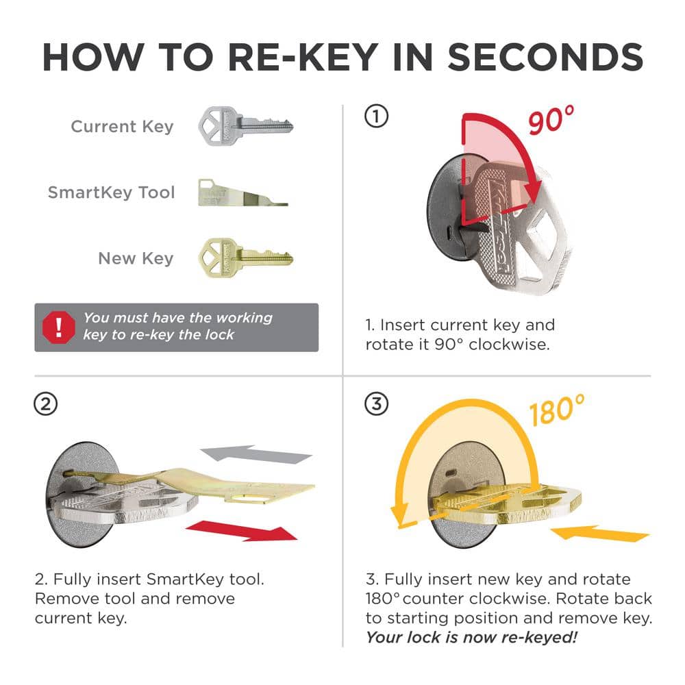 Kwikset Tylo Satin Chrome Keyed Entry Door Knob with SmartKey Security