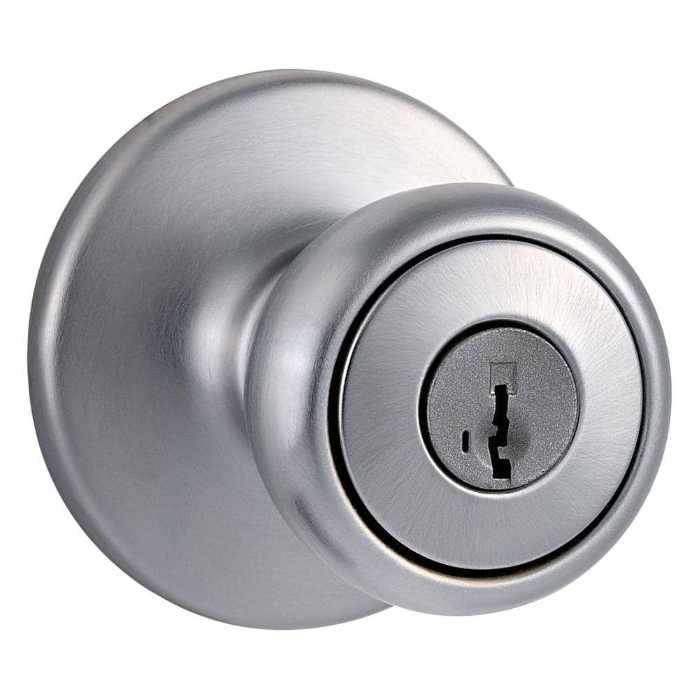 Kwikset Tylo Satin Chrome Keyed Entry Door Knob with SmartKey Security