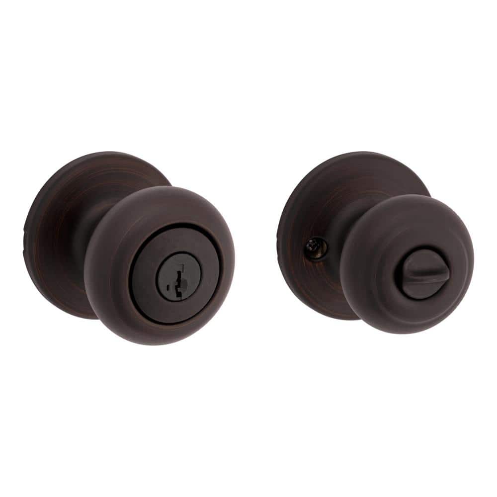 Kwikset Cove Keyed Entry Door Knob, Venetian Bronze, SmartKey Security
