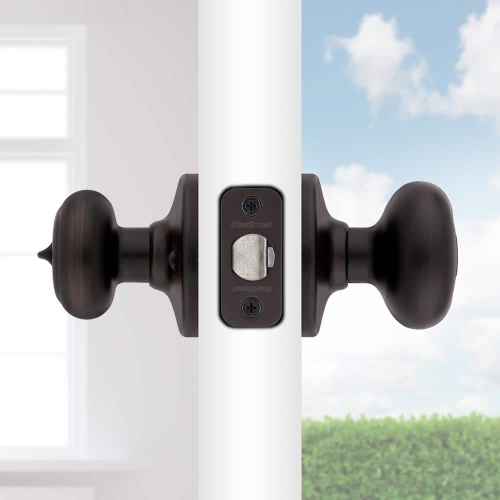 Kwikset Cove Keyed Entry Door Knob, Venetian Bronze, SmartKey Security