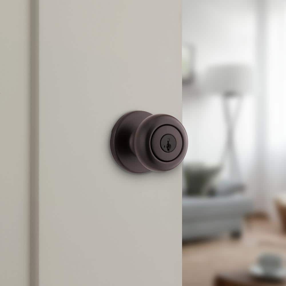 Kwikset Cove Keyed Entry Door Knob, Venetian Bronze, SmartKey Security