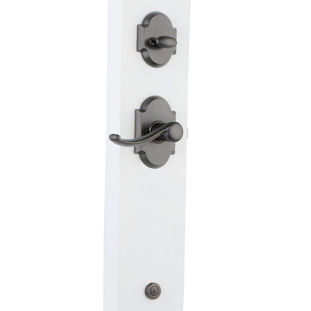Kwikset Austin Venetian Bronze SmartKey Single-Cylinder Deadbolt Keyed Entry Door Handleset, Austin Lever