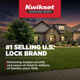 Kwikset Singapore Square Matte Black Hall Closet Door Handle with Microban (4 Pack)