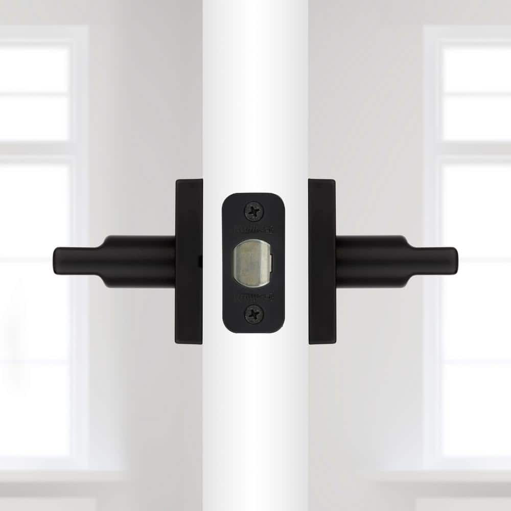 Kwikset Halifax Square Matte Black Passage Hall/Closet Door Lever (4-Pack)