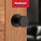 Pismo Round Matte Black Hall/Closet Door Knob Featuring Microban Antimicrobial Technology