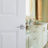 Kwikset Balboa Satin Nickel Privacy Bed/Bath Door Handle (4-Pack) with Lock
