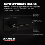Kwikset Halifax Square Matte Black Bed/Bath Door Lever with Lock (4-Pack)