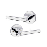 Kwikset Milan Polished Chrome Privacy Bed/Bath Door Lever, Round Rose