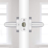 Kwikset Milan Polished Chrome Privacy Bed/Bath Door Lever, Round Rose