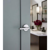 Kwikset Milan Polished Chrome Privacy Bed/Bath Door Lever, Round Rose
