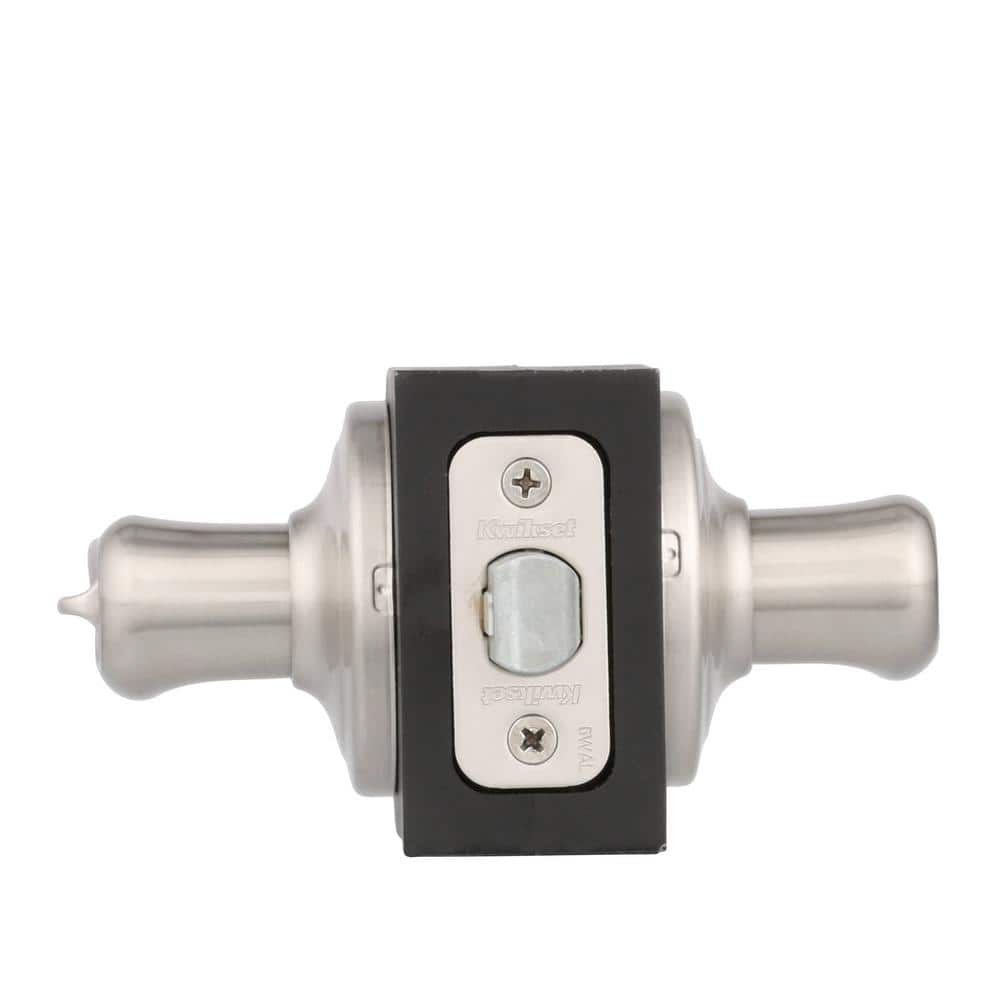 Kwikset Tustin Satin Nickel Privacy Bed/Bath Door Handle (4-Pack) with Lock