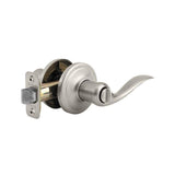 Kwikset Tustin Satin Nickel Privacy Bed/Bath Door Handle (4-Pack) with Lock
