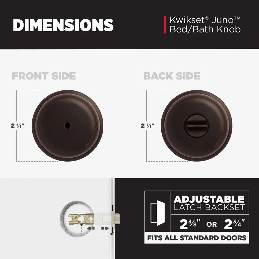 Kwikset Juno Venetian Bronze Privacy Bed/Bath Door Knob