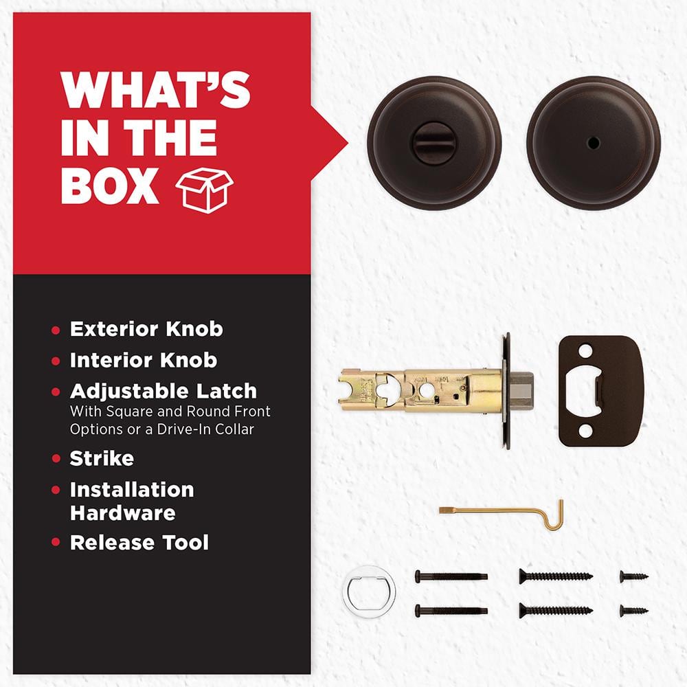 Kwikset Juno Venetian Bronze Privacy Bed/Bath Door Knob