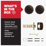 Kwikset Juno Venetian Bronze Privacy Bed/Bath Door Knob