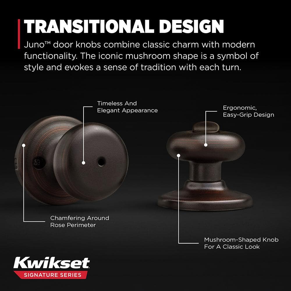 Kwikset Juno Venetian Bronze Privacy Bed/Bath Door Knob