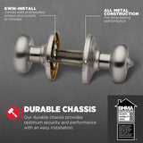 Kwikset Juno Satin Nickel Privacy Bed/Bath Door Knob