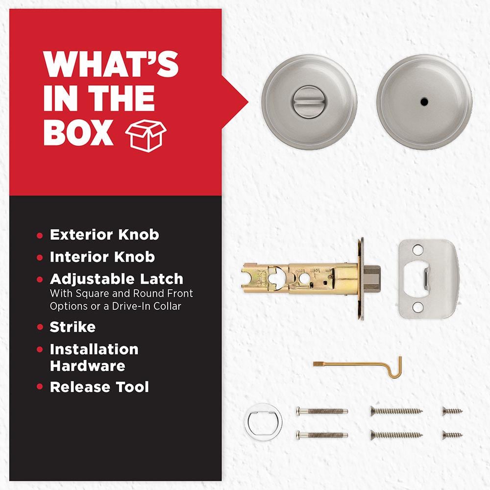 Kwikset Juno Satin Nickel Privacy Bed/Bath Door Knob