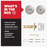 Kwikset Juno Satin Nickel Privacy Bed/Bath Door Knob