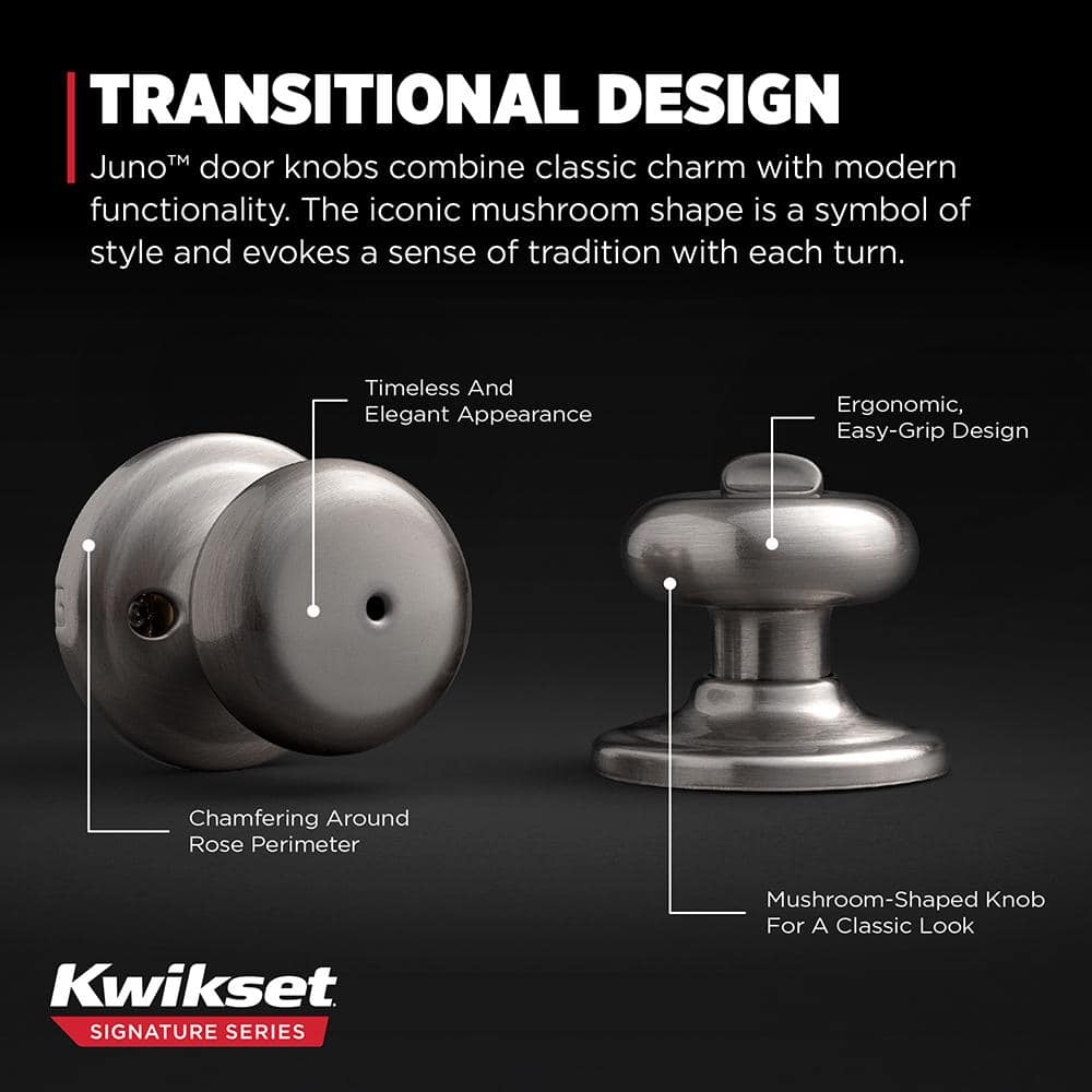 Kwikset Juno Satin Nickel Privacy Bed/Bath Door Knob