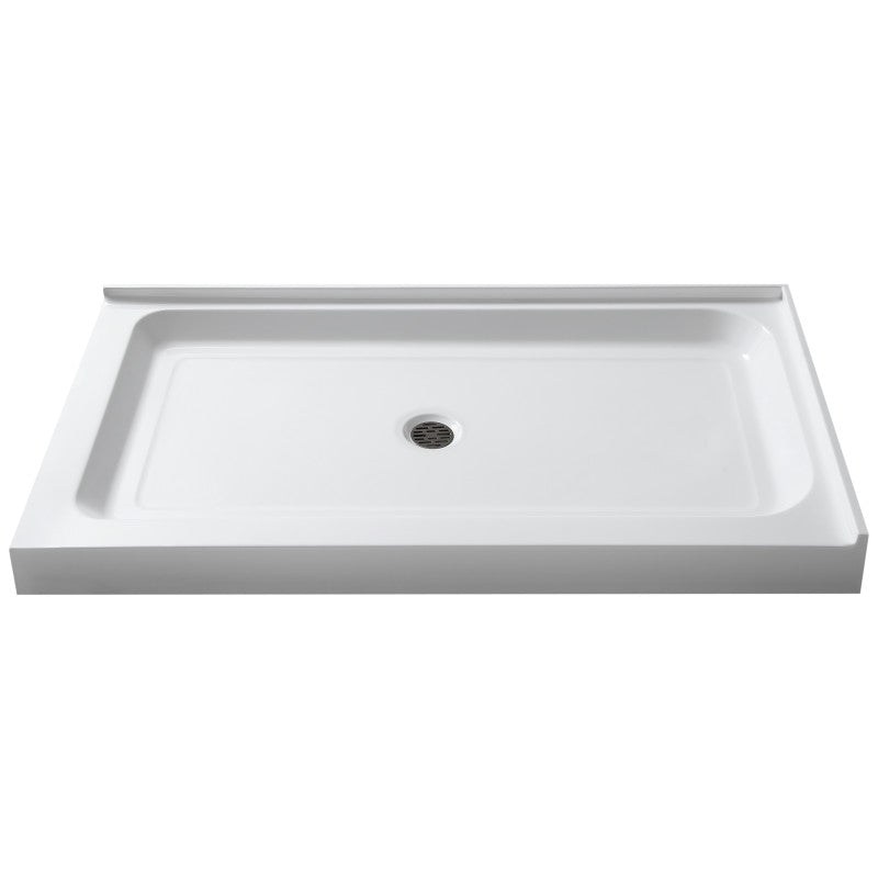 ANZZI Port 36 in. x 48 in. Double Threshold Shower Base in Glossy White