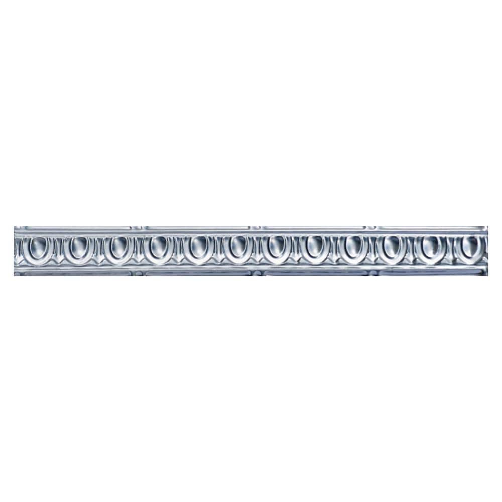 FROM PLAIN TO BEAUTIFUL IN HOURS Puffy Arches 0.012 in. x 2.56 in. x 48 in. Metal Bed Moulding Nail-Up Tin Cornice in Lacquered Steel (24 in. ft./Pack)