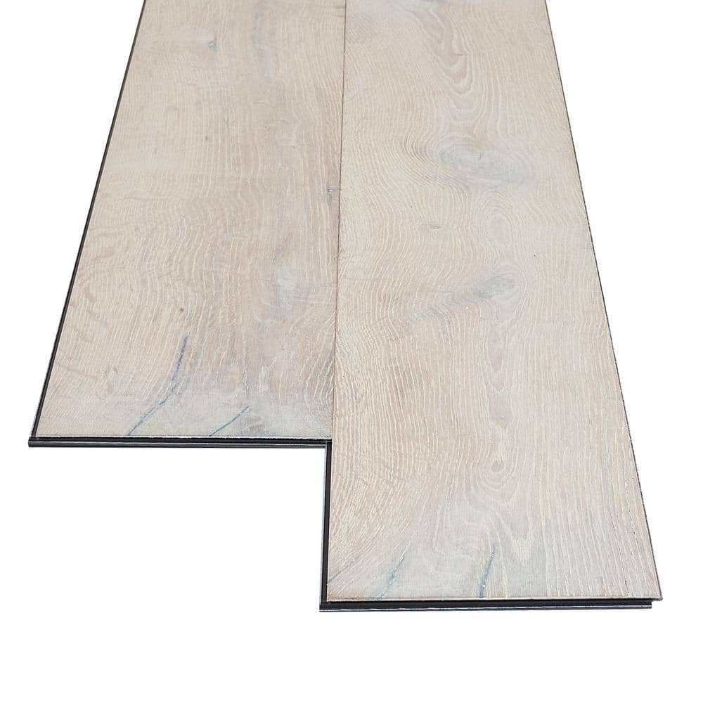 Sure+ Lambswool White Oak 1/4 in. T x 6.5 in. W Click Lock Wire Brushed Engineered Hardwood Flooring (21.7 sq.ft./case)