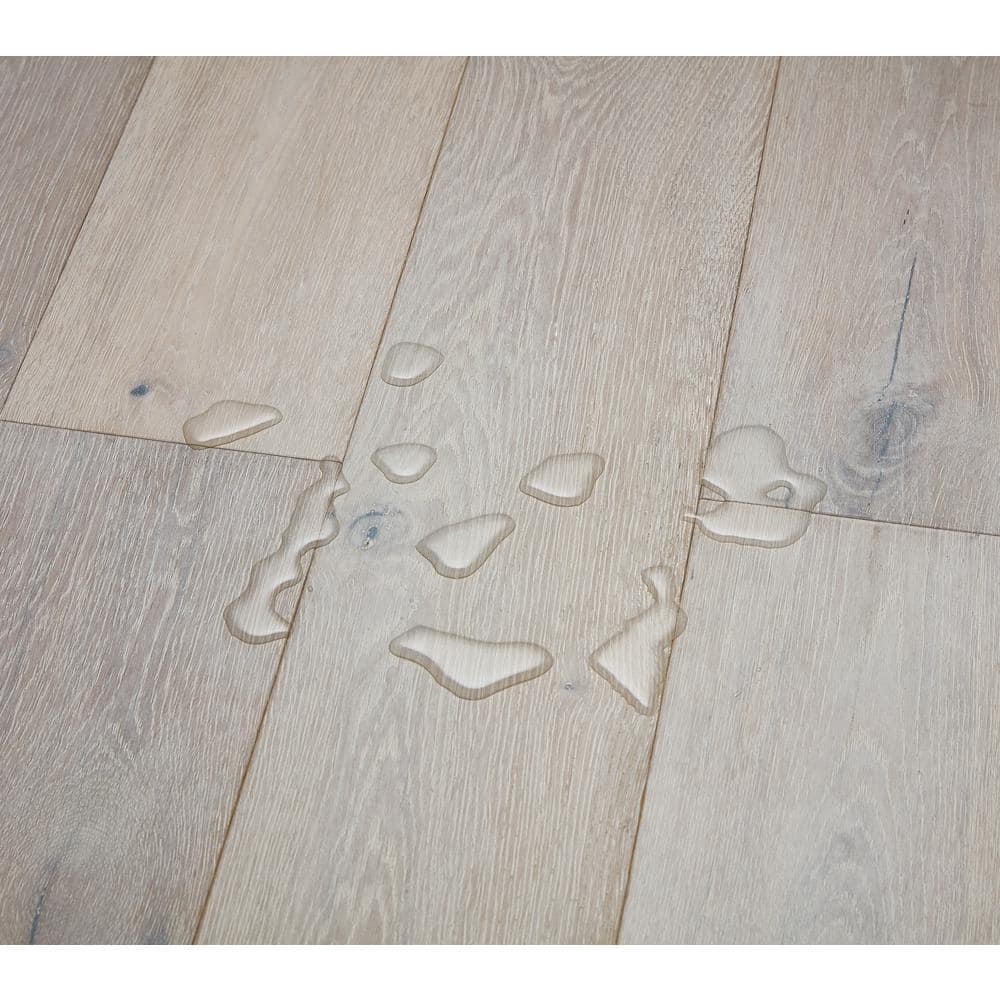 Sure+ Lambswool White Oak 1/4 in. T x 6.5 in. W Click Lock Wire Brushed Engineered Hardwood Flooring (21.7 sq.ft./case)