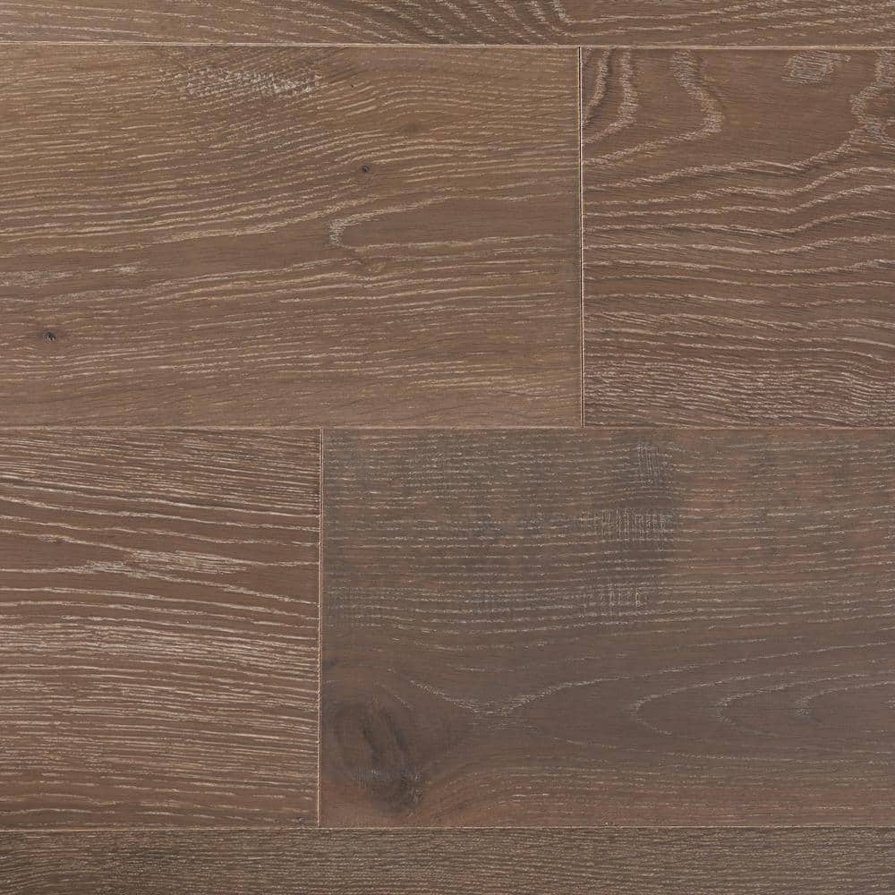 NATU Latte Brushed French Oak 3/8 in. T x 7.5 in. W Click Lock Wire Brushed Engineered Hardwood Flooring (19.4 sq.ft./case)