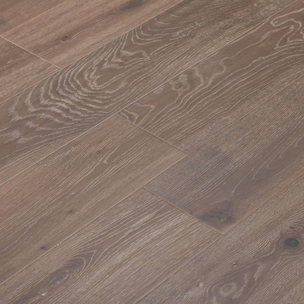 NATU Latte Brushed French Oak 3/8 in. T x 7.5 in. W Click Lock Wire Brushed Engineered Hardwood Flooring (19.4 sq.ft./case)