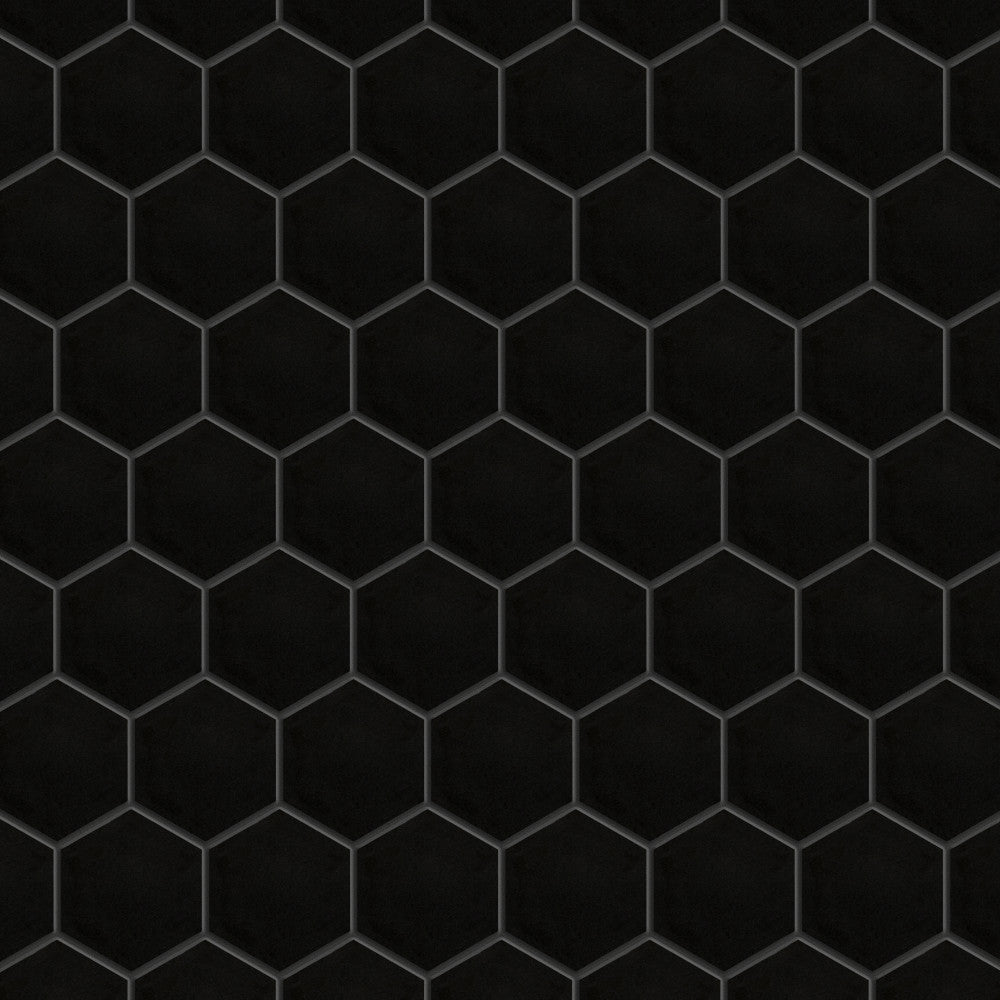 Merola Tile Metro Hex 2 in. Matte 11-1/8 in. x 12-5/8 in. Black Porcelain Mosaic (9.64 sq. ft. / Case)