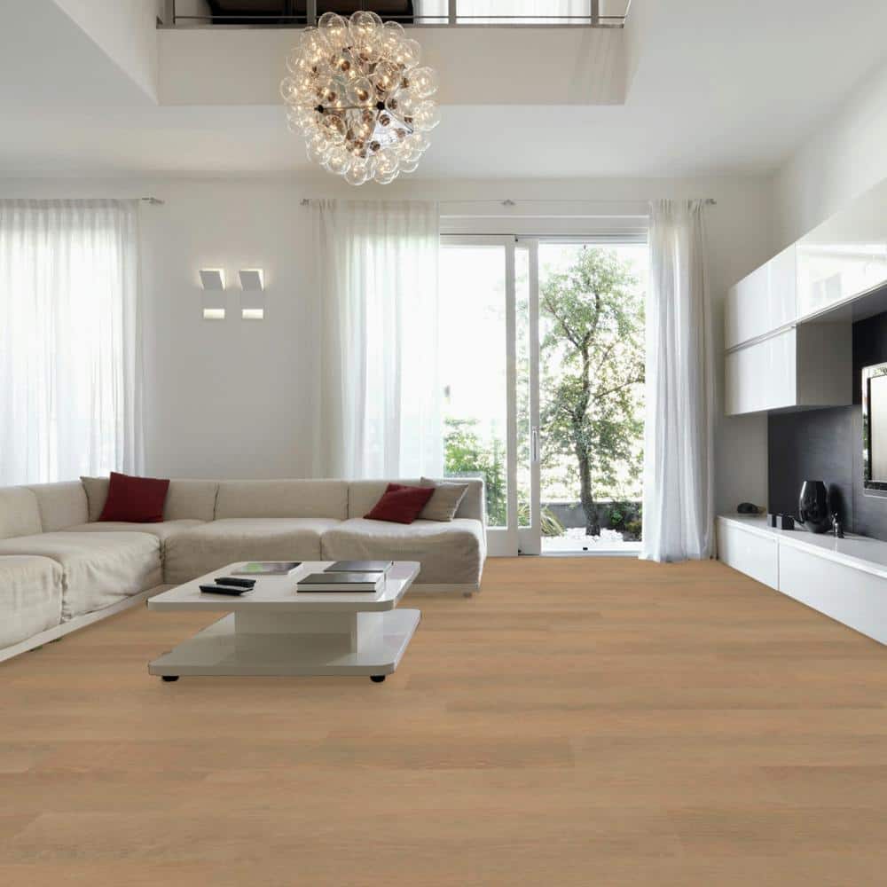 ASPEN FLOORING Lebanon White Oak 3/8 in. T x 7.5 in. W Tongue and Groove Wire Brushed Engineered Hardwood Flooring (39.06 sqft/case)