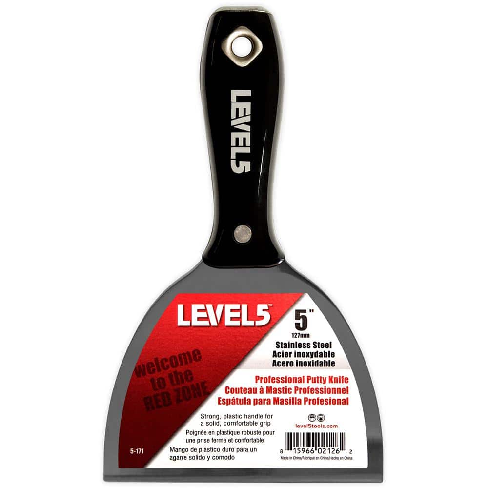 Level 5 5 in. Black Stainless Steel Joint Knife Plastic Handle Hammer end