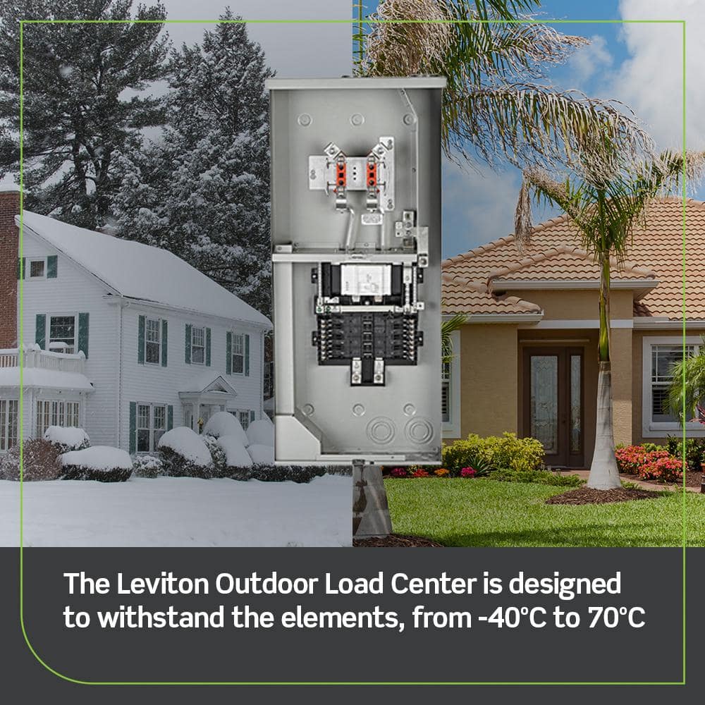 Leviton 150 Amp Outdoor Meter Main Combo, 8-Spaces, Ringless with Lever Bypass, 5th Jaw Installed