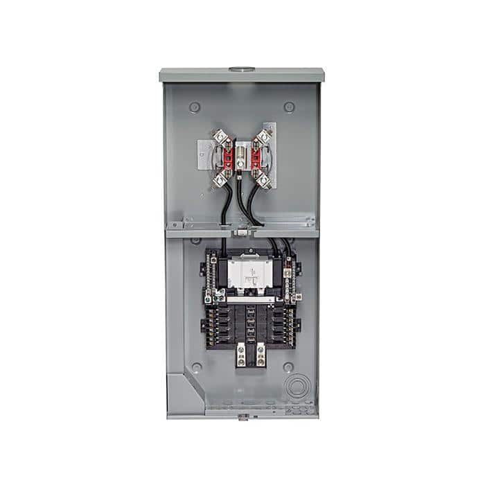 Leviton 150 Amp Outdoor Meter Main Combo, 8-Spaces, Ringless with Horn Bypass