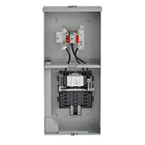 Leviton 200 Amp Outdoor Meter Main Combo, 8-Spaces, Ringless with Horn Bypass