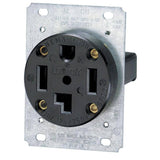 Leviton 30 Amp Industrial Flush Mount Shallow Single Outlet, Black