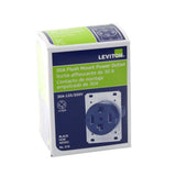 Leviton 30 Amp Industrial Flush Mount Shallow Single Outlet, Black