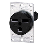 Leviton 30 Amp 2-Pole Flush Mount Shallow Single Outlet, Black (NEMA 6-50R)