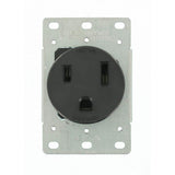 Leviton 50 Amp 2-Pole Flush Mount Shallow Single Outlet, Black (NEMA 6-50R)