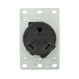 Leviton 30 Amp Flush Mount Shallow Single Outlet, Black (NEMA TT-30R)