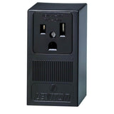 Leviton 50 Amp Double Pole Single Outlet, Black (Surface Mount, NEMA 6-50R)