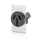Leviton 50 Amp 125/250-Volt Shallow Flush Mounted Single Outlet, Black (NEMA 10-50R)