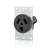 Leviton 30 Amp 125-Volt/250-Volt Shallow Single Flush Mounted Outlet, Black
