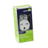 Leviton 20 Amp Commercial Grade Double-Pole Single Outlet, White (NEMA 6-20R, 250V)