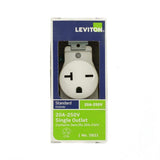Leviton 20 Amp Commercial Grade Double-Pole Single Outlet, White (NEMA 6-20R, 250V)