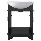 ANZZI Montburn 24-in Rich Black Single Sink Bathroom Vanity with White Ceramic Top, Mirror Included