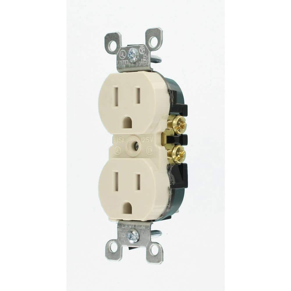 Leviton 15 Amp Tamper-Resistant Duplex Outlet, Light Almond (10-Pack)